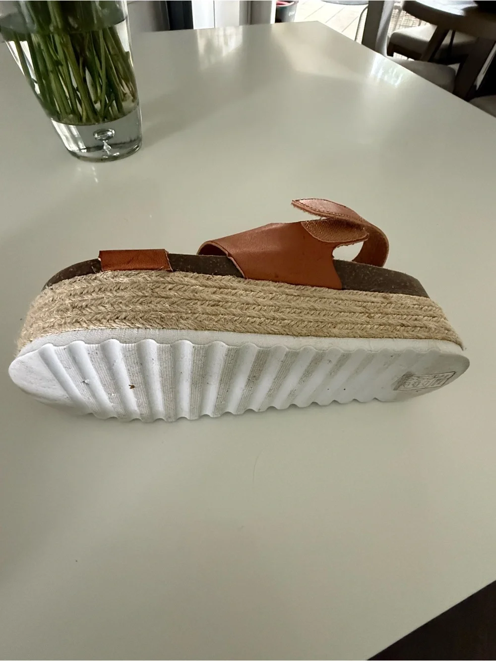 Dirty Laundry Tan Leather-Look Espadrille Platform Sandals